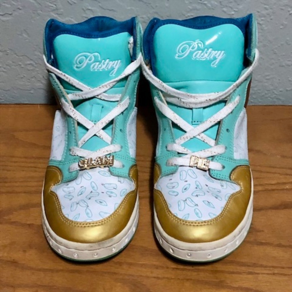 Burnished Gold/Aqua Pastry High Tops SIze 9